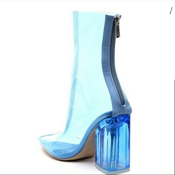 Blue Translucent Block Heels - Picture 4 of 4